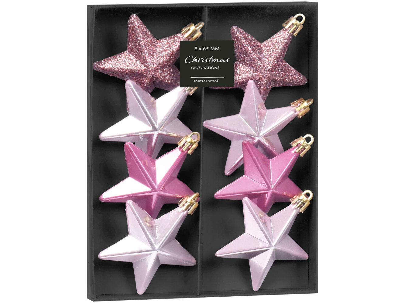 Weihnachtsbaumanhänger Sterne Kunststoff Rosé, Altrosa