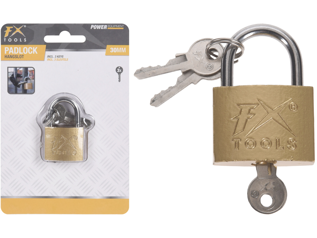 Vorhängeschloss 30 mm 3 Schlüssel