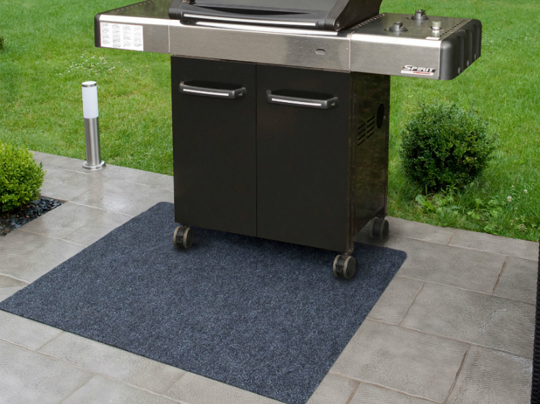 BBQ Grill Matte Unterlage 120x80 cm uni anthrazit